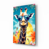 Cool Giraffe Glass Wall Art || Designer Collection