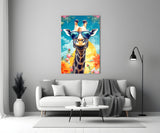 Cool Giraffe Glass Wall Art || Designer Collection