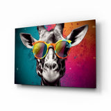 Cool Giraffe Glass Wall Art || Designer Collection