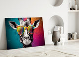 Cool Giraffe Glass Wall Art || Designer Collection