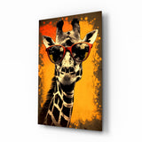 Cool Giraffe Glass Wall Art || Designer Collection