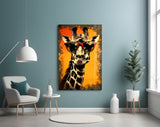 Cool Giraffe Glass Wall Art || Designer Collection