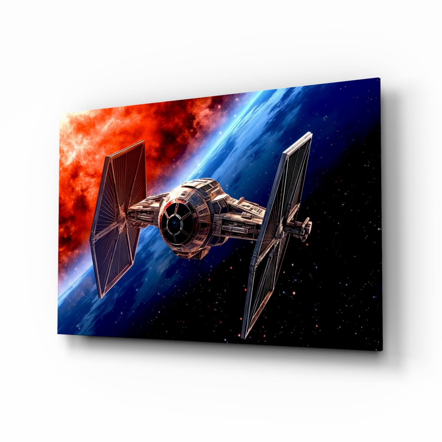 Tıe Fighter Glass Wall Art || Designer Collection