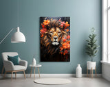 Lion Glass Wall Art || Designer Collection