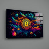 Bitcoin Glass Wall Art || Designer Collection