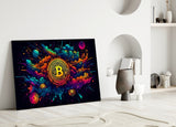 Bitcoin Glass Wall Art || Designer Collection