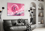 Pinky Space Glass Wall Art || Designer Collection