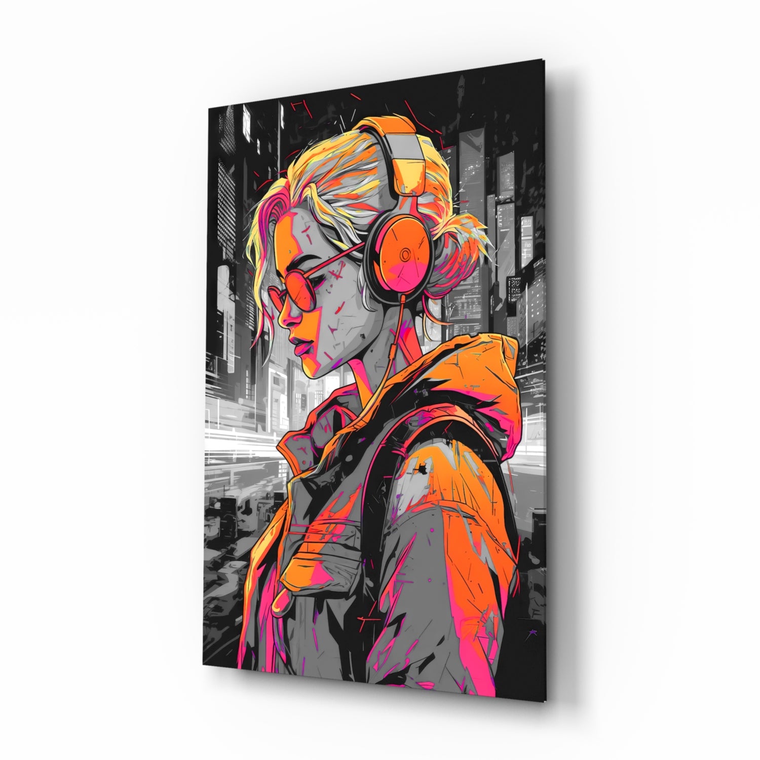 Music Girl Glass Wall Art || Designer Collection