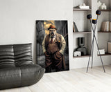 Bulldog in a Suit Glass Wall Art|| Designer's Collection