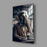 Retired Elephant Glass Wall Art|| Designer's Collection