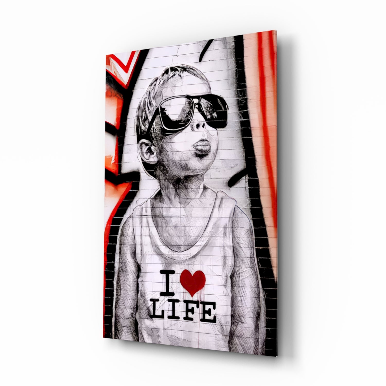 I Love Life Glass Wall Art || Designer Collection