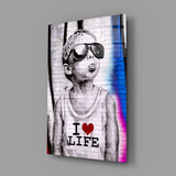 I Love Life Glass Wall Art || Designer Collection