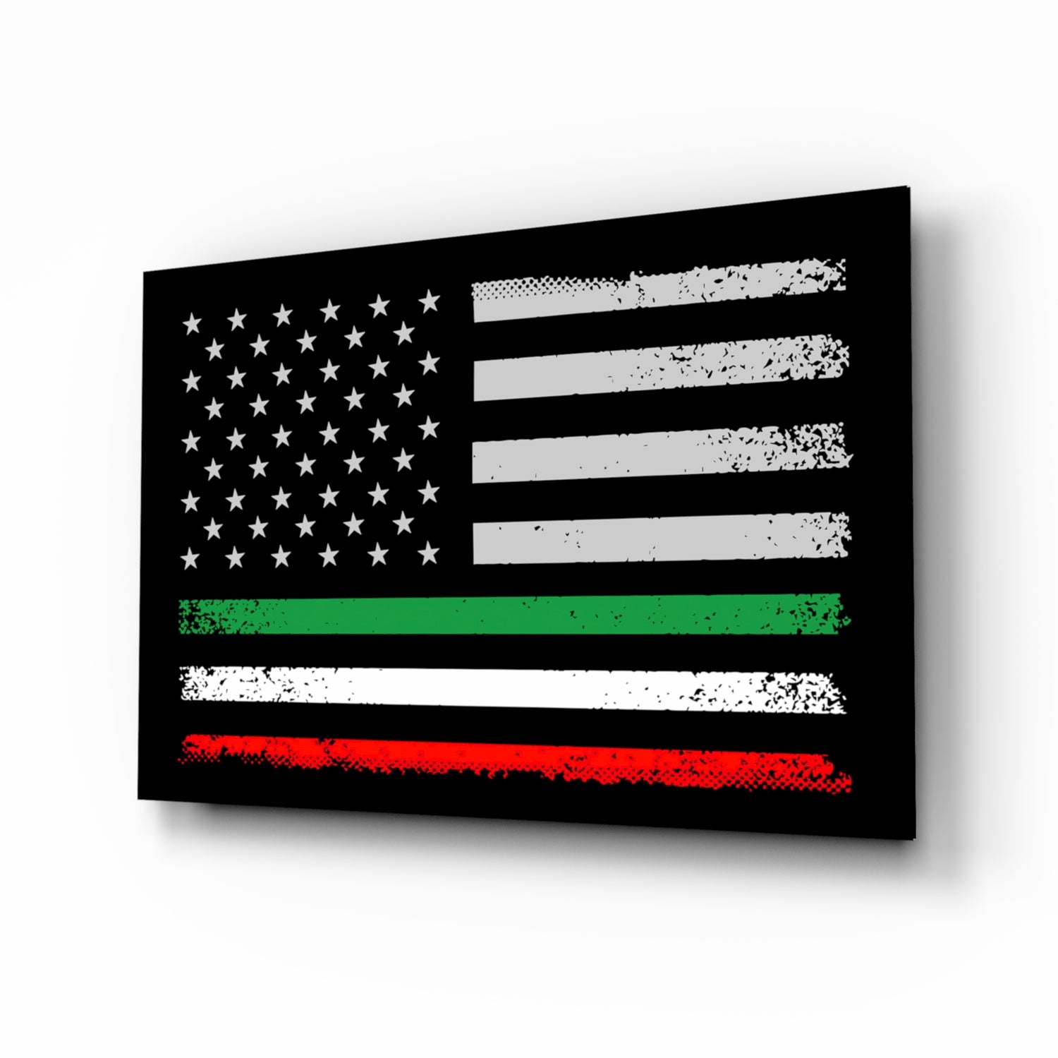 USA-Italia Flag Glass Wall Art || Designer Collection