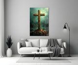 Cross Glass Wall Art || Designer Collection