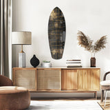 Golden Surf Reflection Glass Wall Art