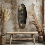 Golden Surf Reflection Glass Wall Art