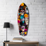 Colorful Skulls Glass Wall Art|| Insigne Art Design