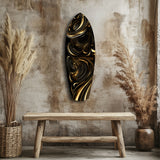 Golden Swirls Glass Wall Art|| Insigne Art Design