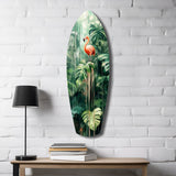 Tropical Flamingo Haven Glass Wall Art|| Insigne Art Design