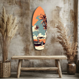 Sunset Ride 60s Vibes Glass Wall Art|| Insigne Art Design