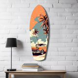 Sunset Ride 60s Vibes Glass Wall Art|| Insigne Art Design