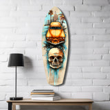 Retro Rides Rebel Skulls Glass Wall Art|| Insigne Art Design