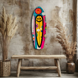 Smiley Surfing Glass Wall Art