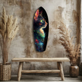 Celestial Cat Glass Wall Art