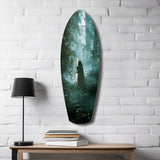 Light Saber in the Woods Glass Wall Art