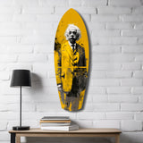 Einstein Posing Glass Wall Art