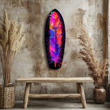 Colorful Feather Glass Wall Art