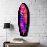 Colorful Feather Glass Wall Art