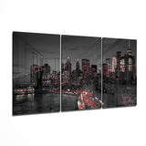 City at Night Mega Glass Wall Art