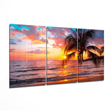 Sunset at the Beach Mega Glass Wall Art