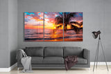 Sunset at the Beach Mega Glass Wall Art