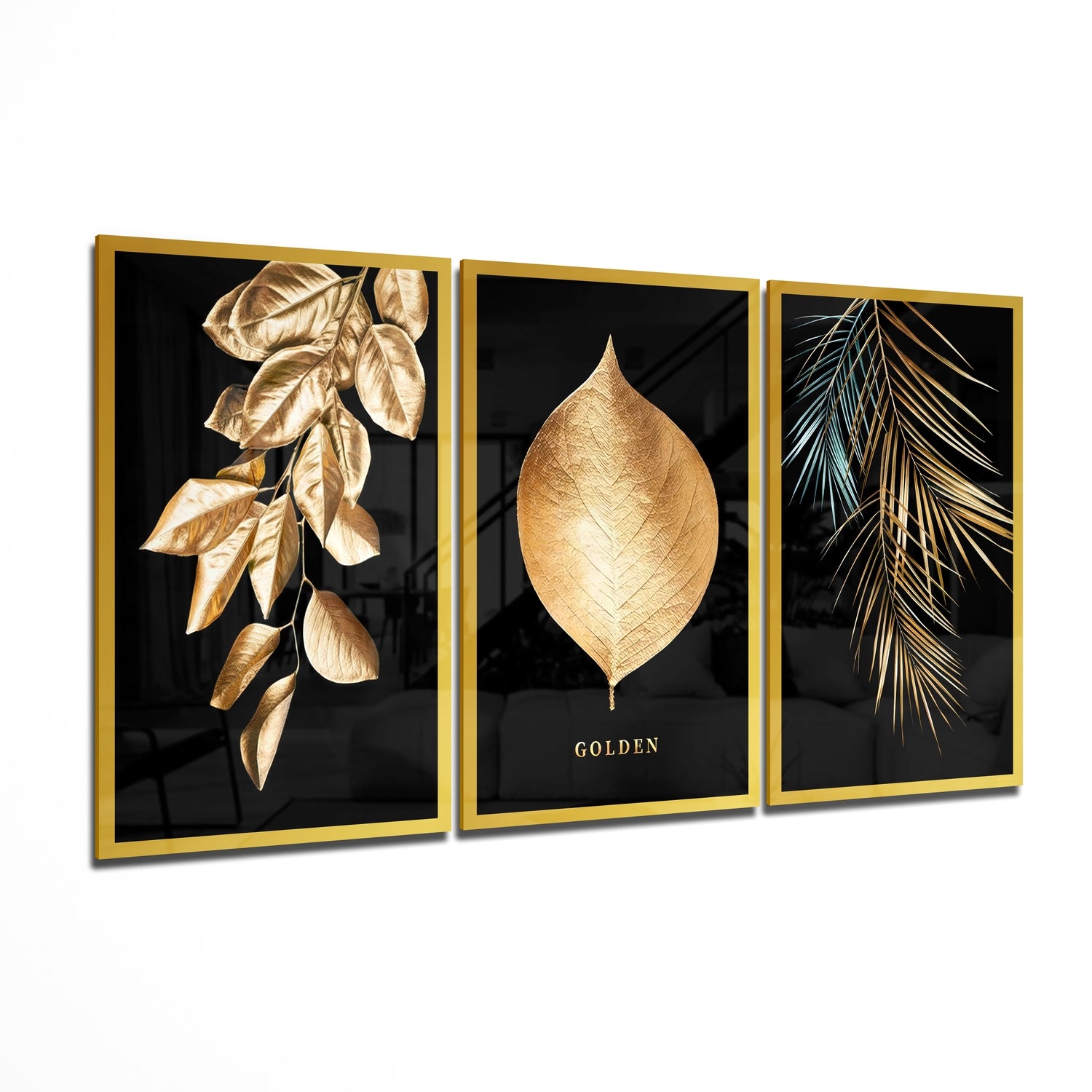 Golden Mega Glass Wall Art