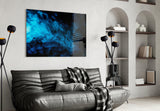 Blue Smoke Glass Wall Art