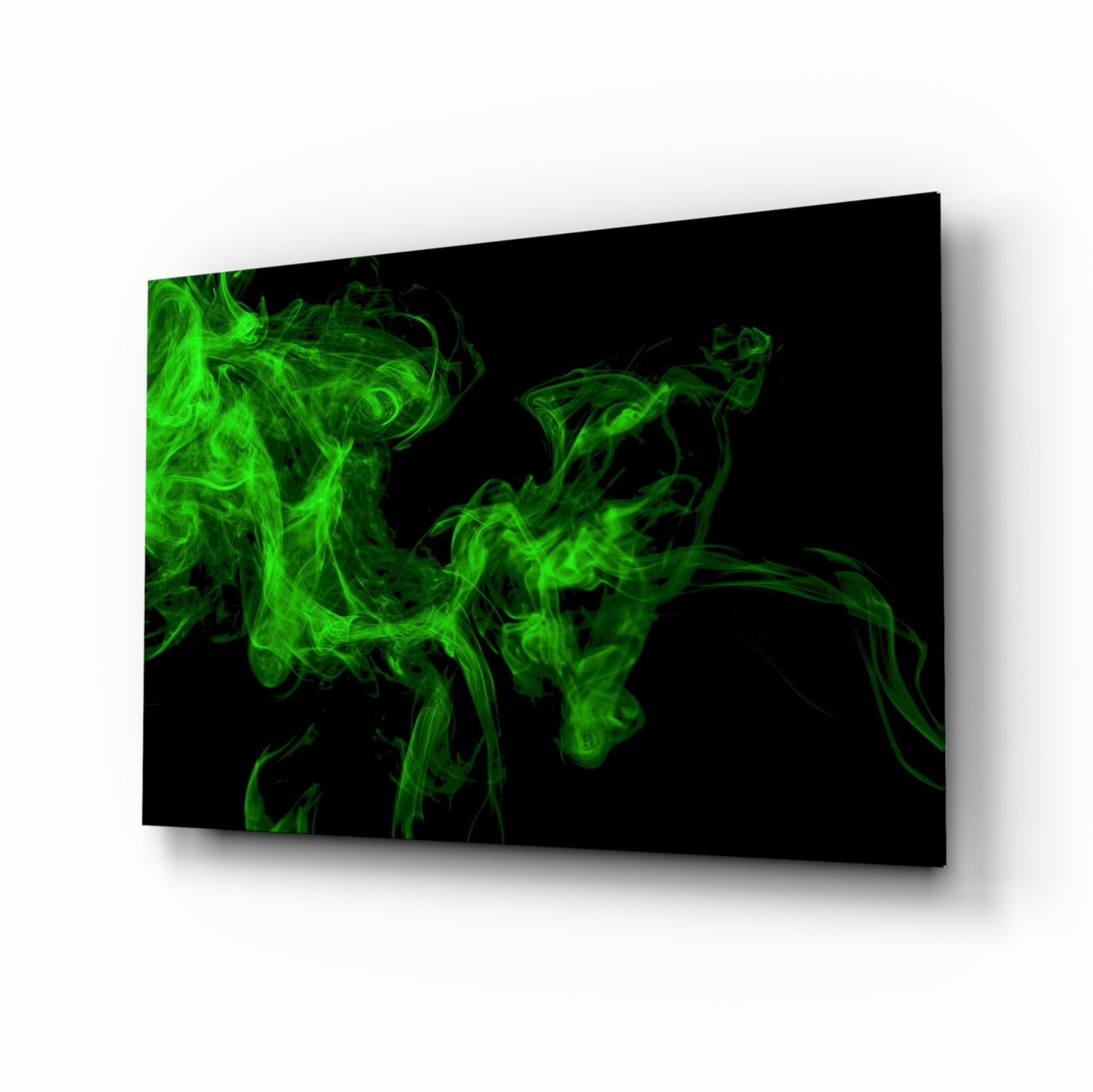 Green Smoke Glass Wall Art