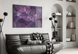 Purple Leaf Glass Wall Art