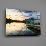 Lake Landscape Glass Wall Art