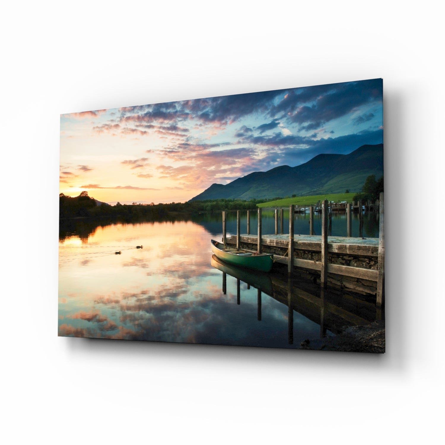 Lake Landscape Glass Wall Art