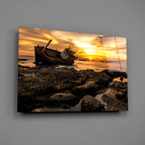 Ship Wreck Glass Wall Art