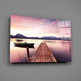 Sunset on the Beach Glass Wall Art