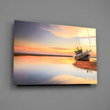 Ship On The Beach Glass Wall Art