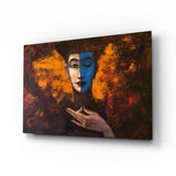 Abstract Woman Portrait Glass Wall Art