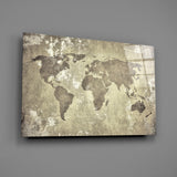 World Map Glass Wall Art