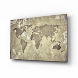 World Map Glass Wall Art