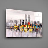 Abstract City Glass Wall Art