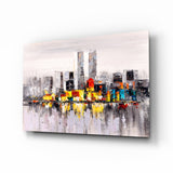 Abstract City Glass Wall Art