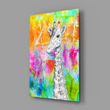 Giraffe Glass Wall Art